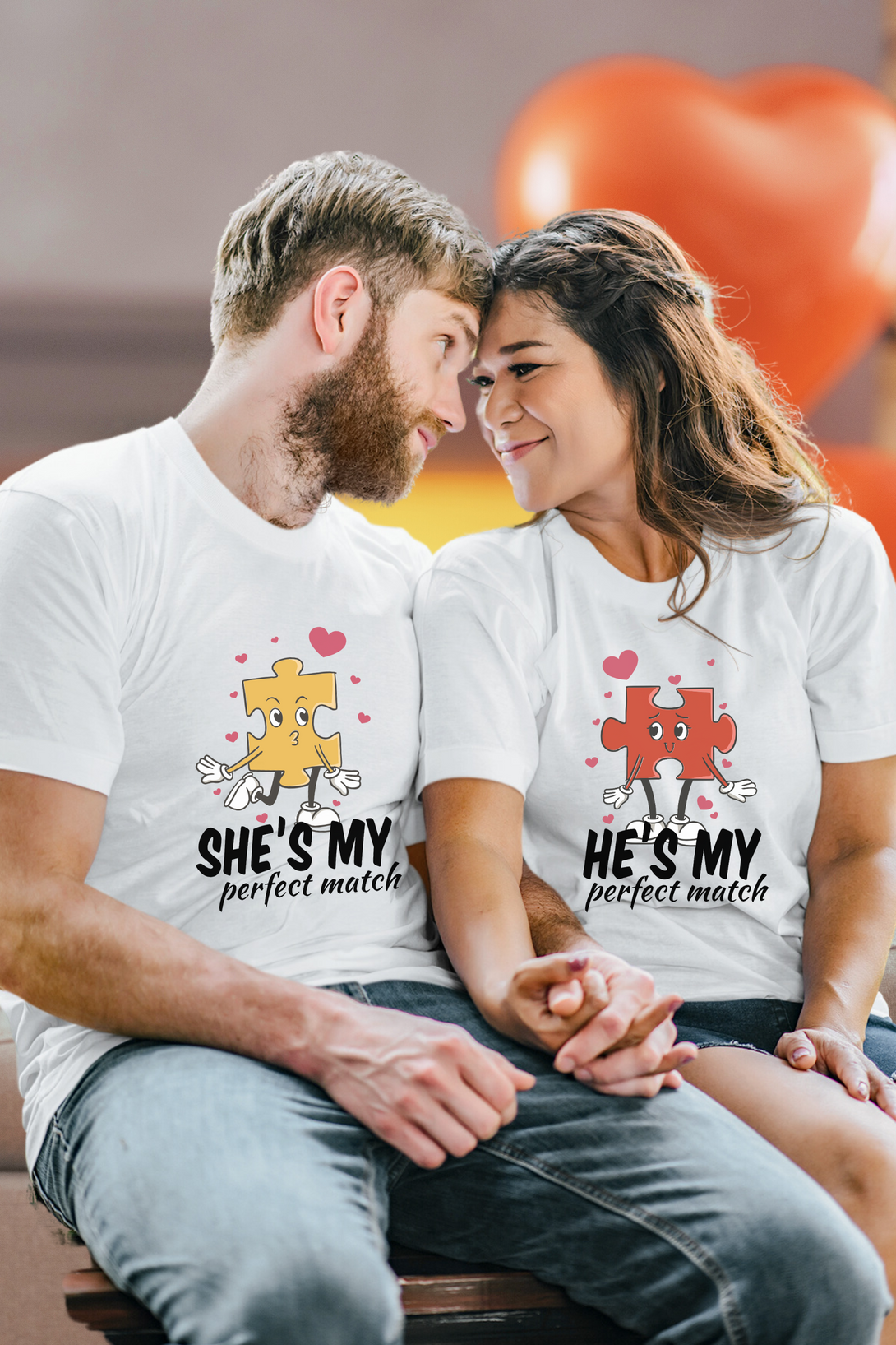 Perfect Match Couple T Shirt - WowWaves