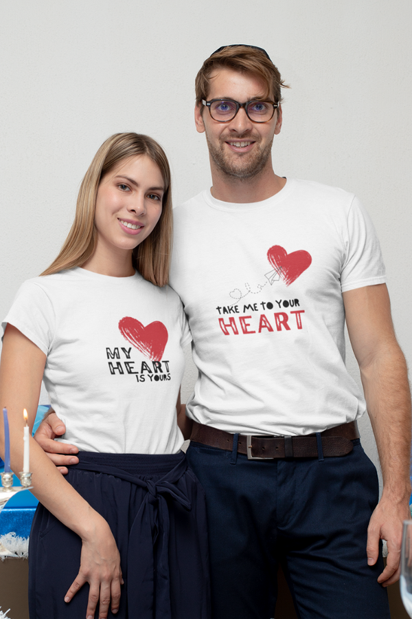 Take My Heart Couple T Shirt - WowWaves