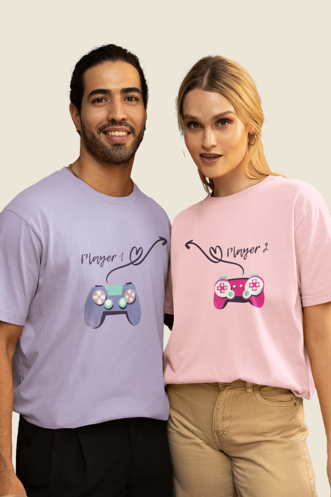 Game Player Couple T Shirt - WowWaves - 2