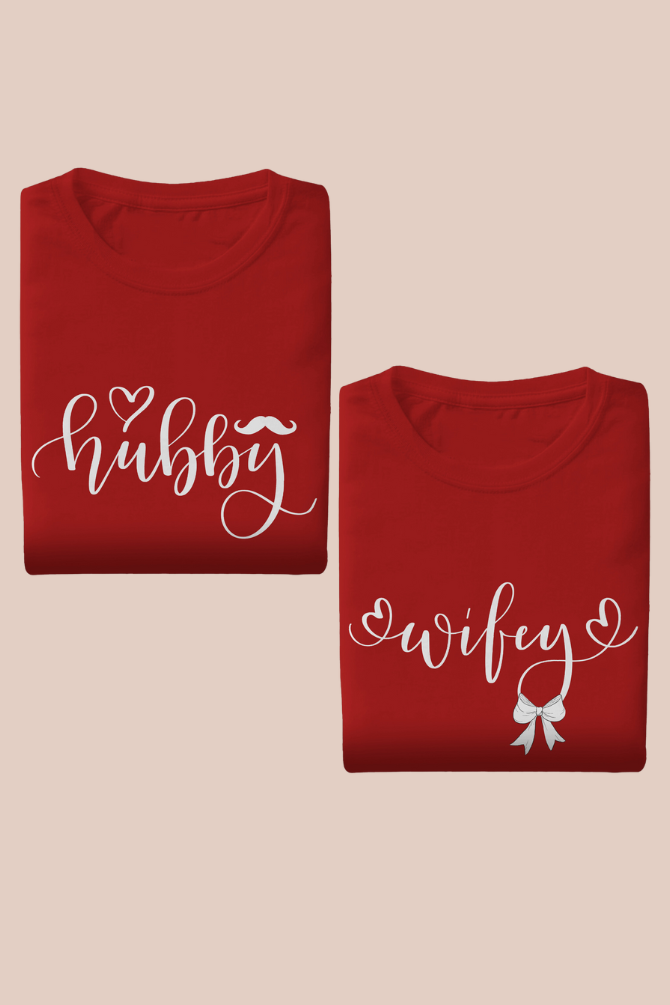 Hubby And Wify Couple T Shirt - WowWaves - 1