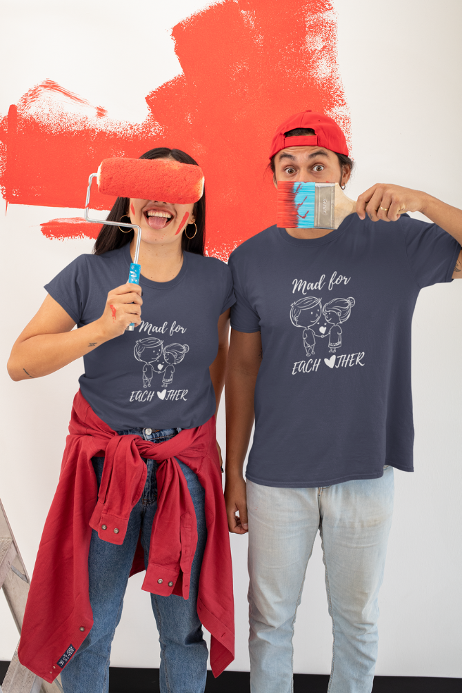 Mad For Each Other Couple T Shirt - WowWaves