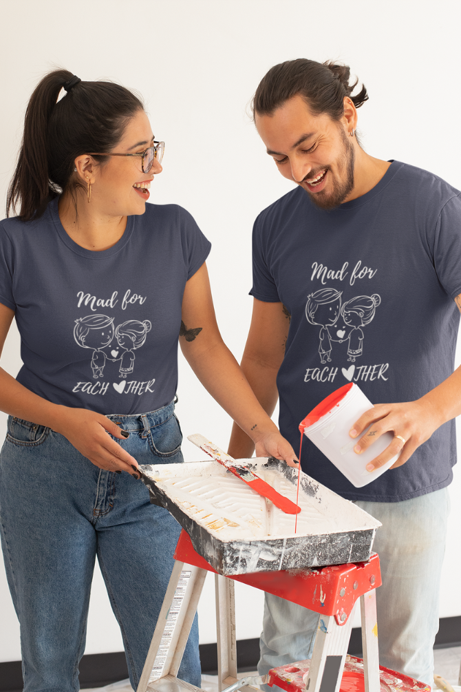 Mad For Each Other Couple T Shirt - WowWaves - 2