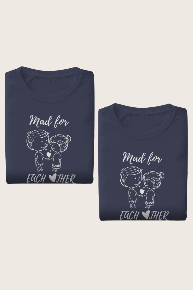 Mad For Each Other Couple T Shirt - WowWaves - 1