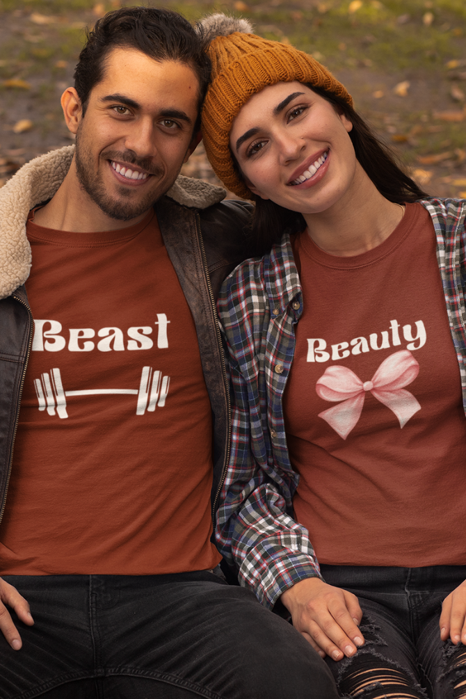 Beast And Beauty Couple T Shirt - WowWaves