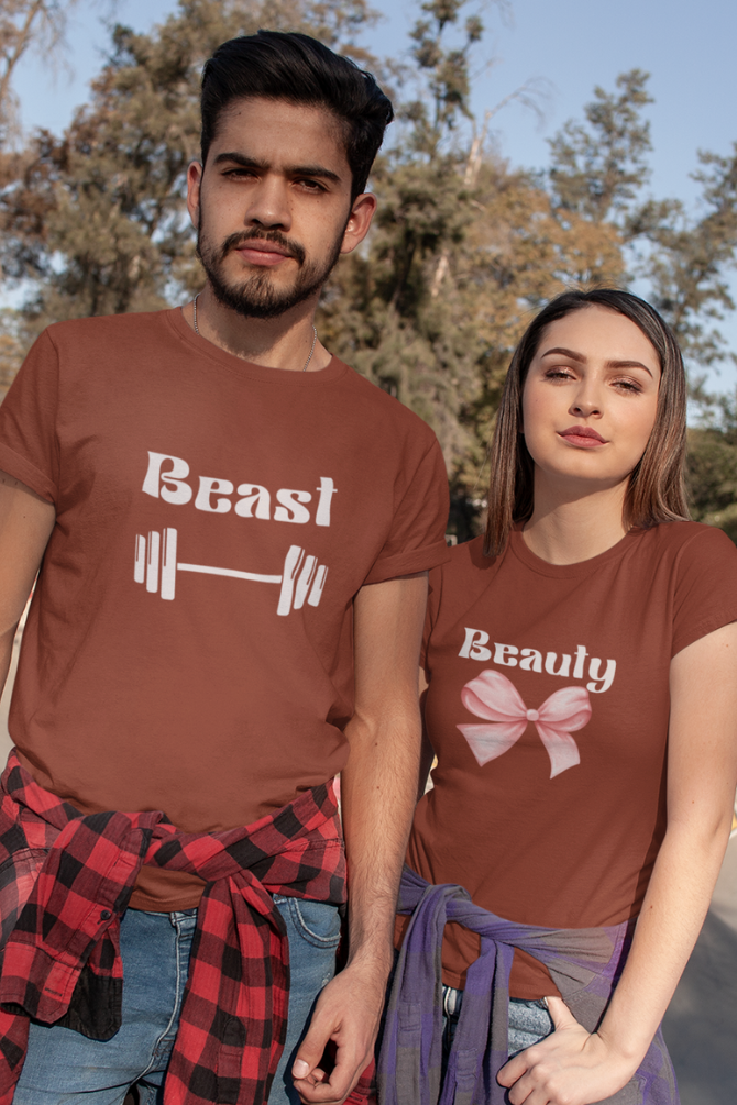 Beast And Beauty Couple T Shirt - WowWaves - 2