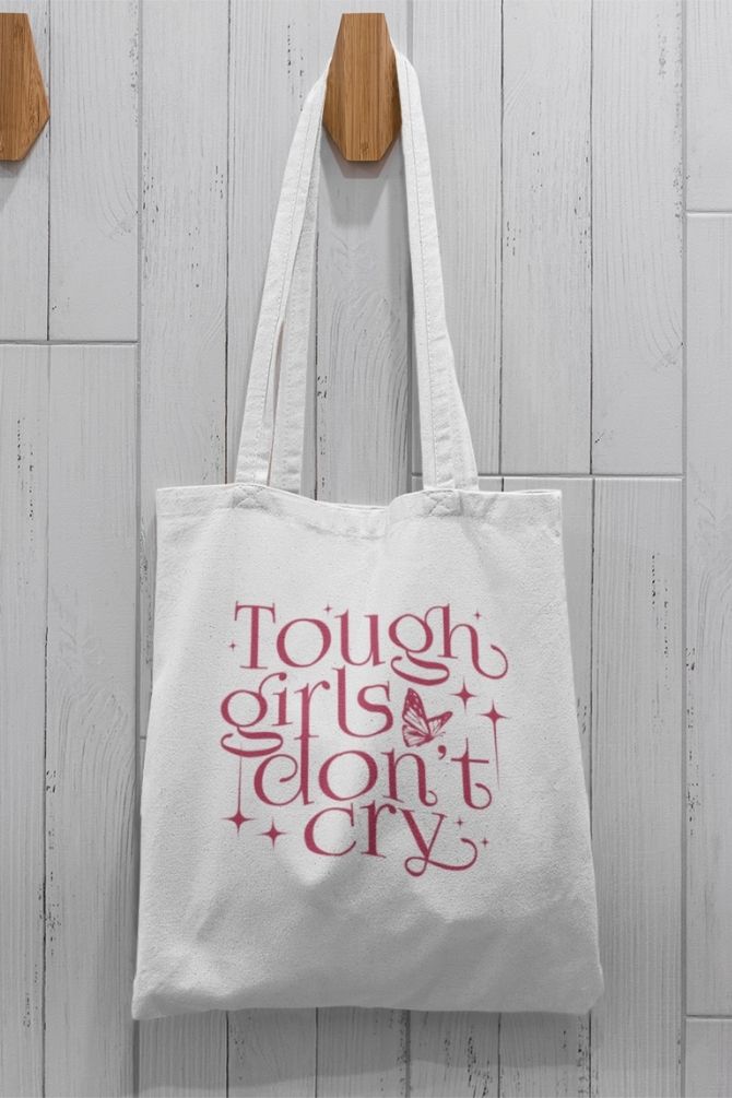 Tough Girls Quote Zipper Tote Bag -2