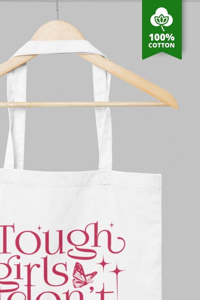 Tough Girls Quote Zipper Tote Bag -3