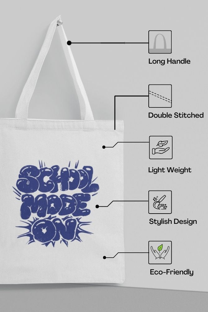 School Mode On Zipper Tote Bag -4