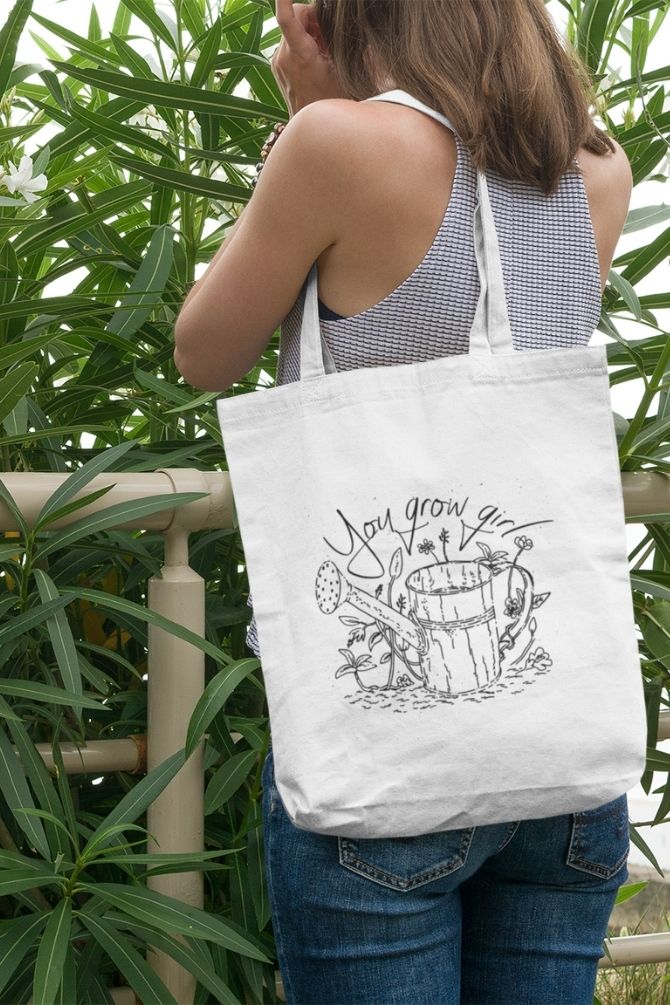 Fun Gardening Quote Zipper Tote Bag