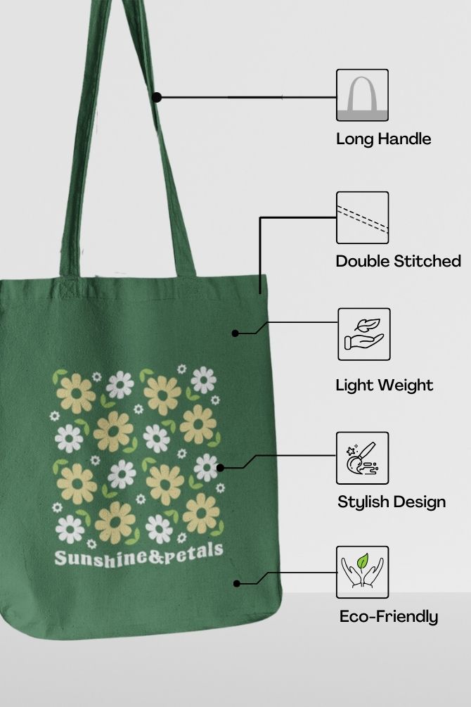 Sunshine Petals Zipper Tote Bag -3