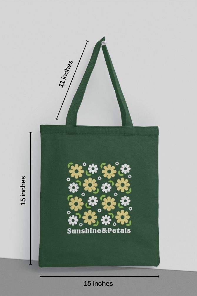 Sunshine Petals Zipper Tote Bag -5