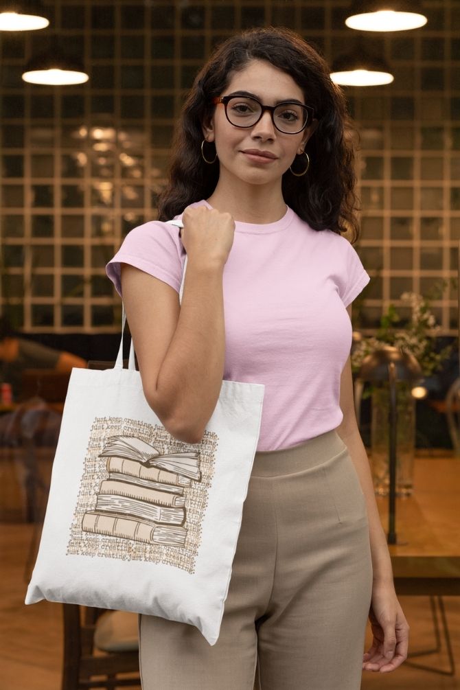 Books Lovers Zipper Tote Bag