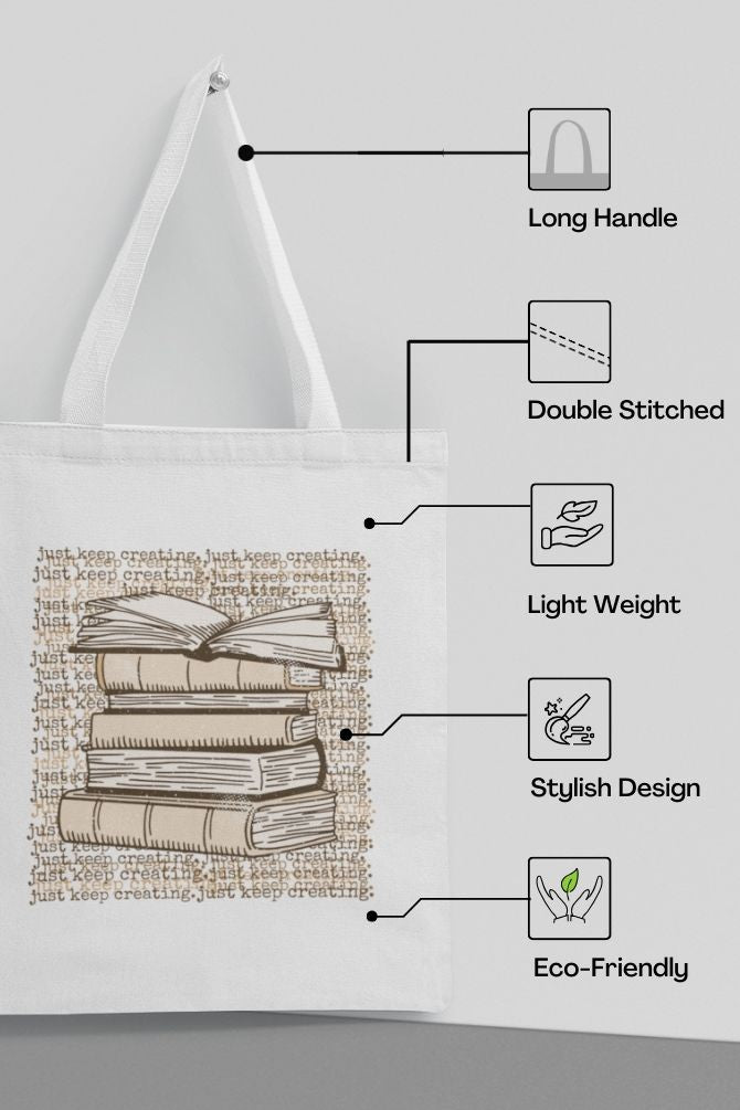 Books Lovers Zipper Tote Bag -5