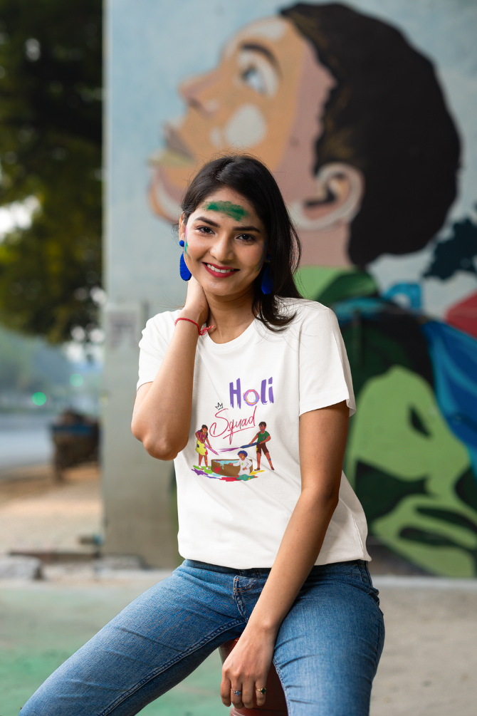 Holi Squad T-Shirt For Women - WowWaves - 2