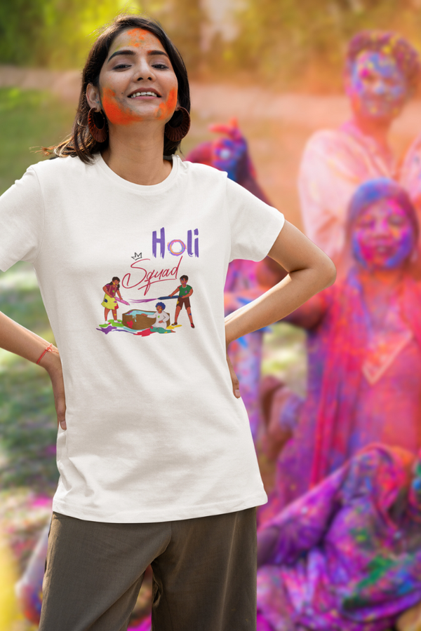 Holi Squad T-Shirt For Women - WowWaves