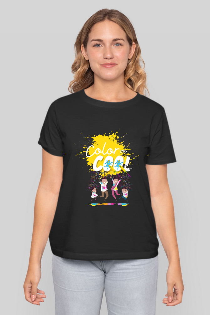 Color Me Cool Holi T-Shirt For Women - WowWaves - 4