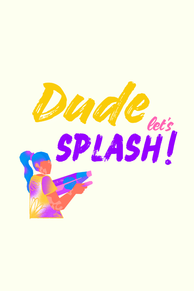 Dude Let'S Splash! Holi T-Shirt For Men - WowWaves - 1