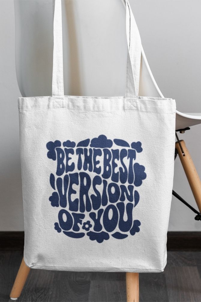 Best Version Of You Quote Zipper Tote Bag -2