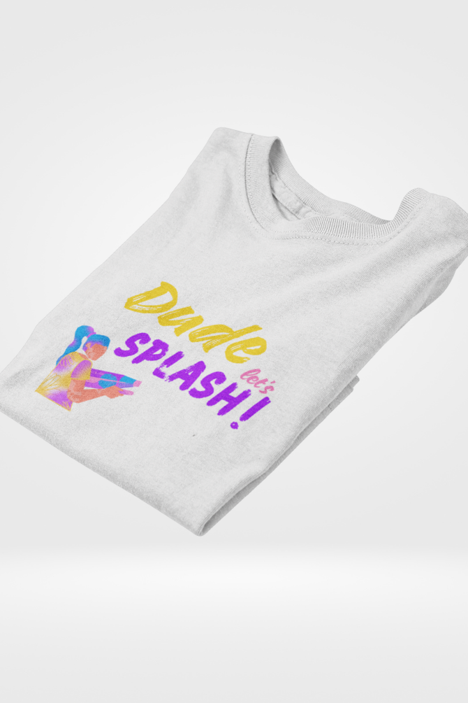 Dude Let'S Splash! Holi T-Shirt For Women - WowWaves - 3