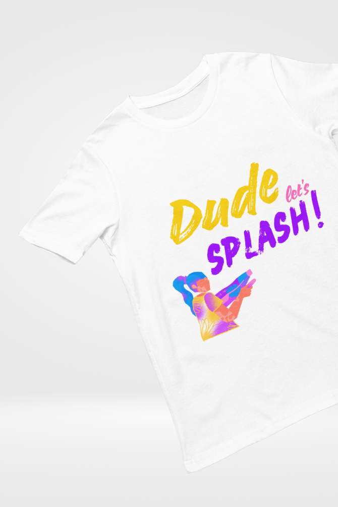 Dude Let'S Splash! Holi T-Shirt For Men - WowWaves - 5