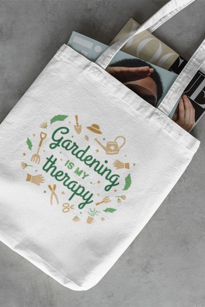 Gardening Is My Therapy Zipper Tote Bag -1