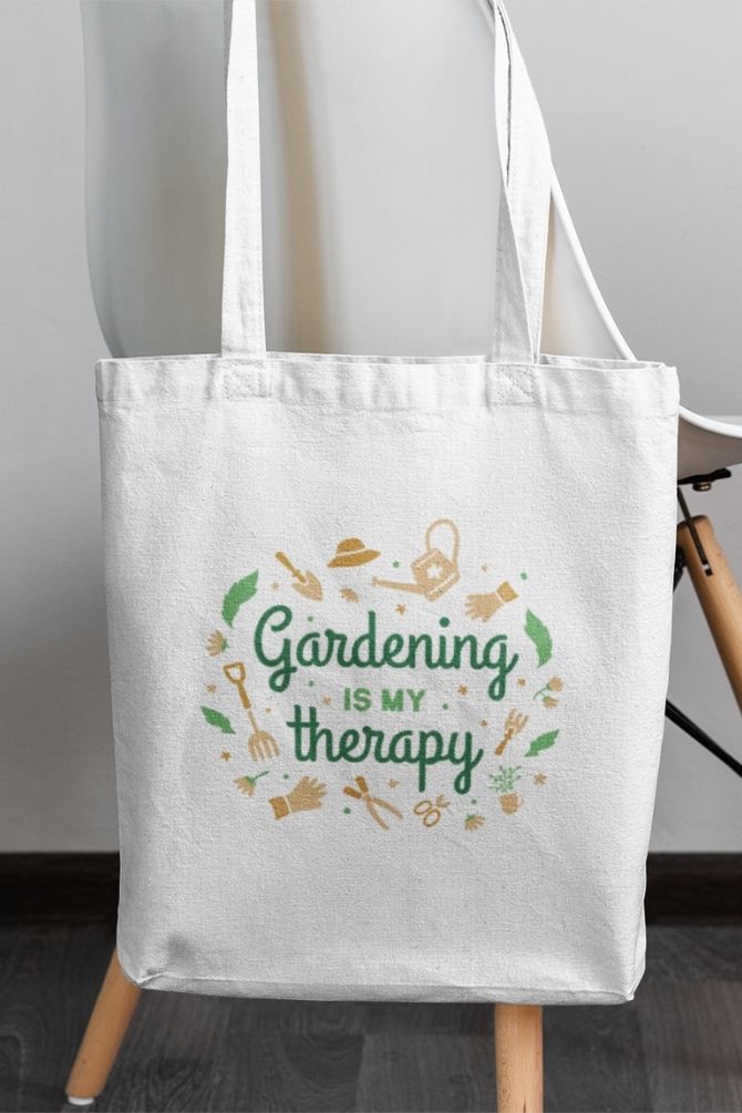 Gardening Is My Therapy Zipper Tote Bag -2