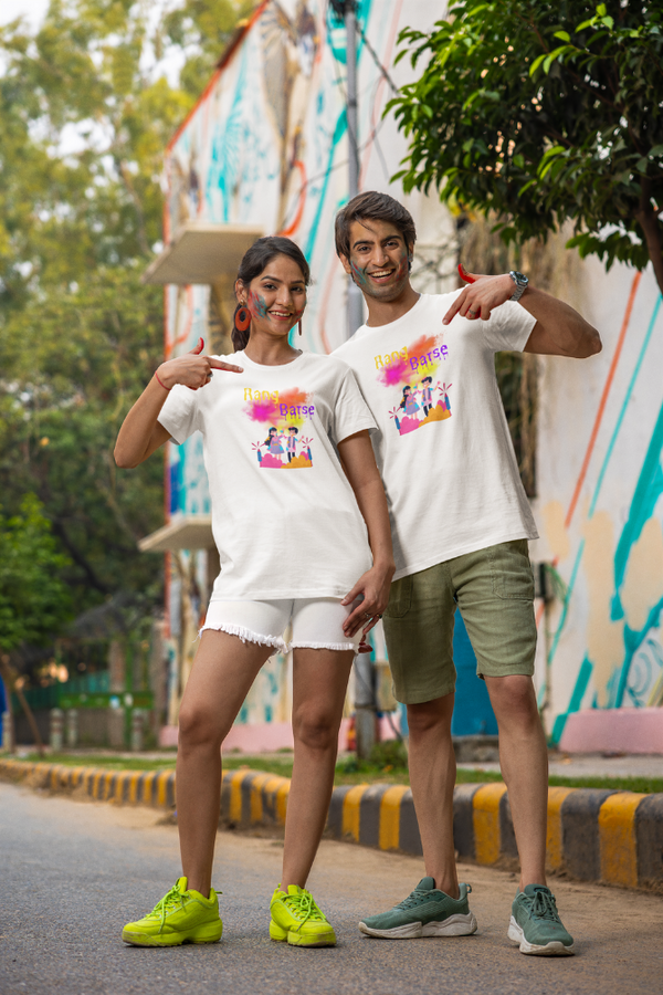 Rang Barse Holi T-Shirt For Women - WowWaves