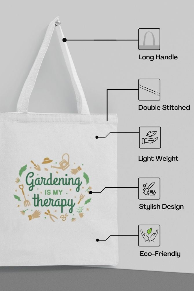 Gardening Is My Therapy Zipper Tote Bag -5