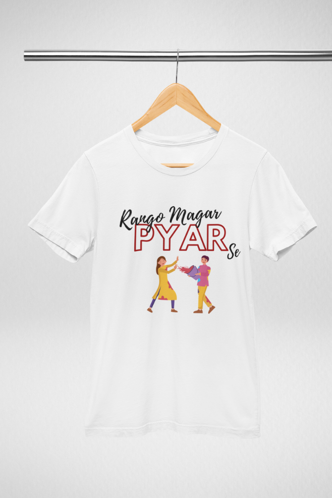 Rango Magar Pyar Se Holi T-Shirt For Women - WowWaves - 4