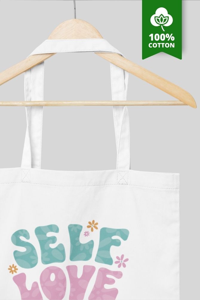 Floral Self Love Zipper Tote Bag -4