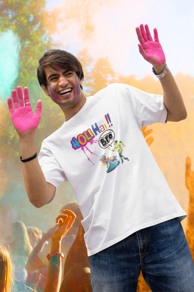 Holi Hai Bro! T-Shirt For Men - WowWaves