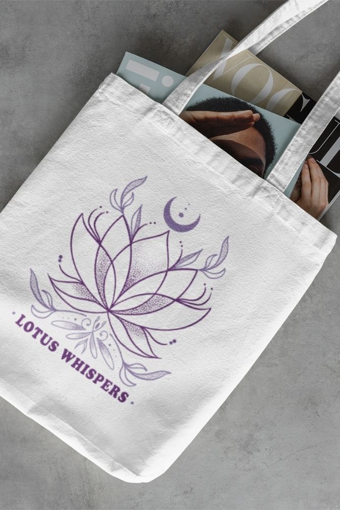 Lotus Whispers Zipper Tote Bag -1