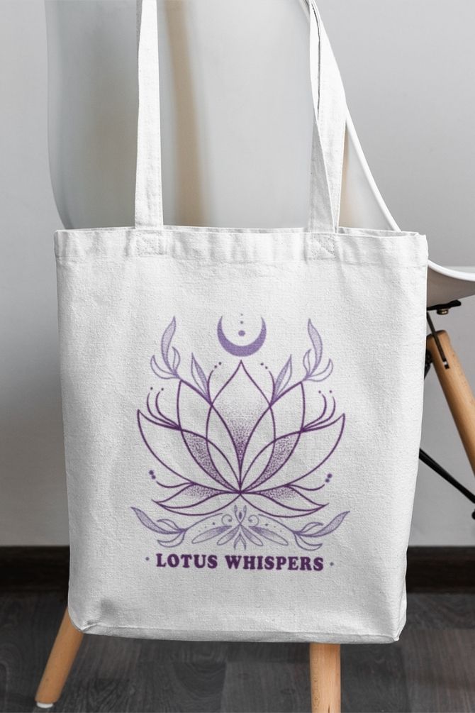 Lotus Whispers Zipper Tote Bag -2