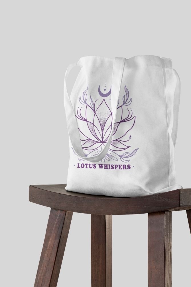 Lotus Whispers Zipper Tote Bag -3