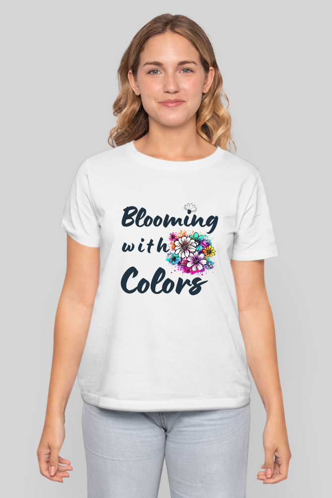 Blooming With Colors Holi T-Shirt For Women - WowWaves - 4