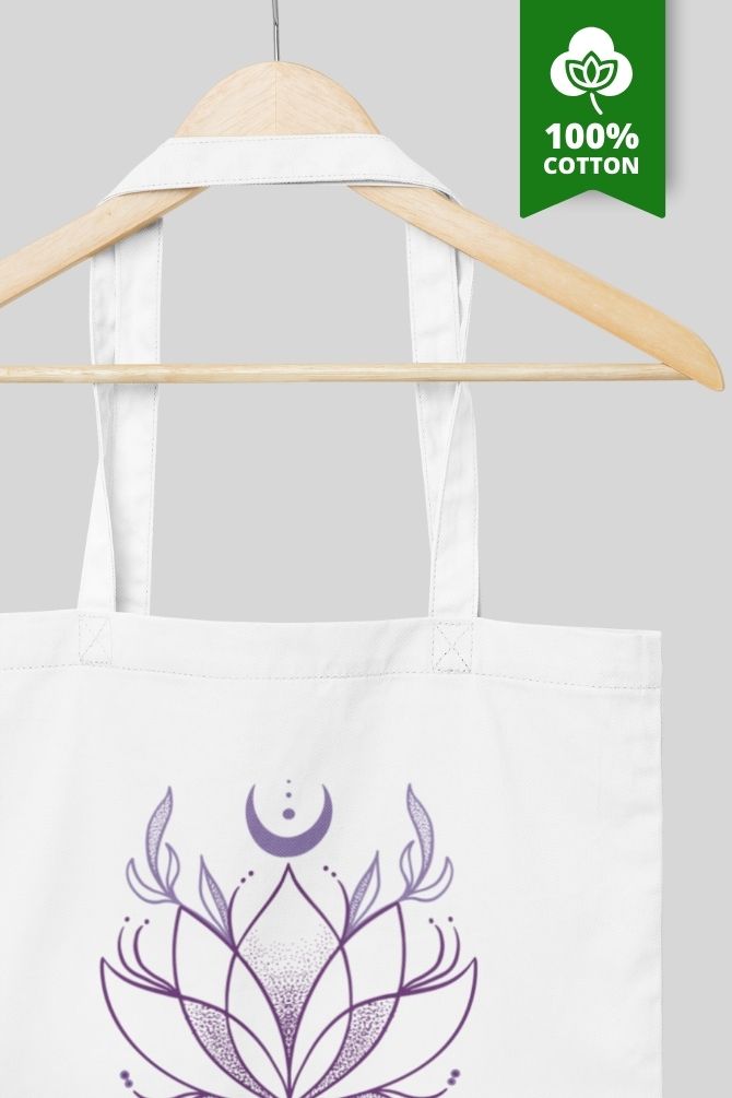 Lotus Whispers Zipper Tote Bag -4