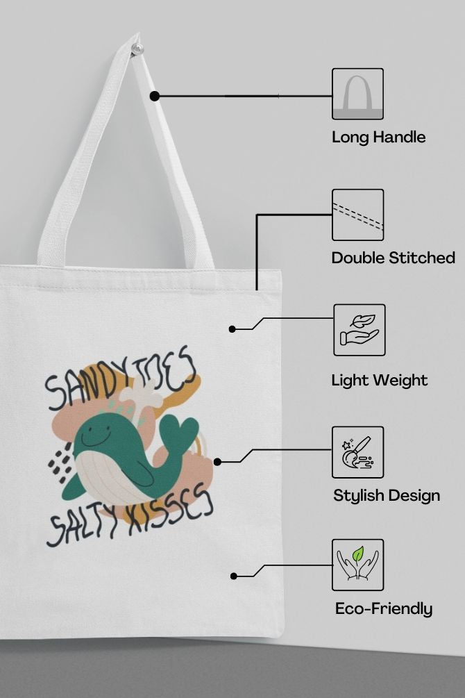 Sandy Toes Beach Whale Zipper Tote Bag -5