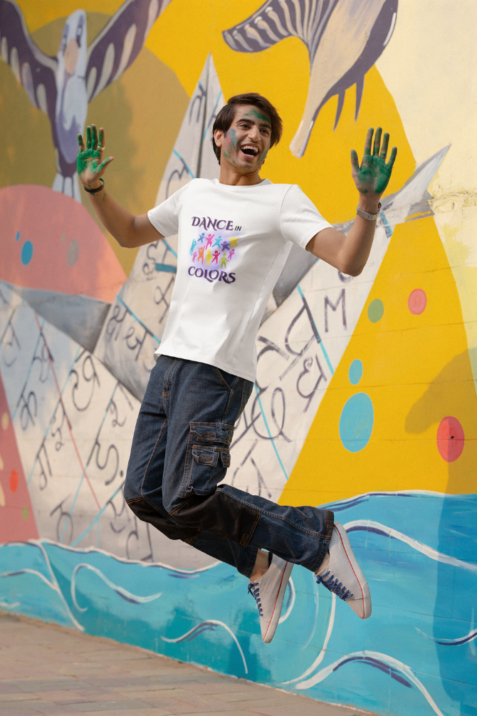 Dance In Colors. Holi T-Shirt For Men - WowWaves