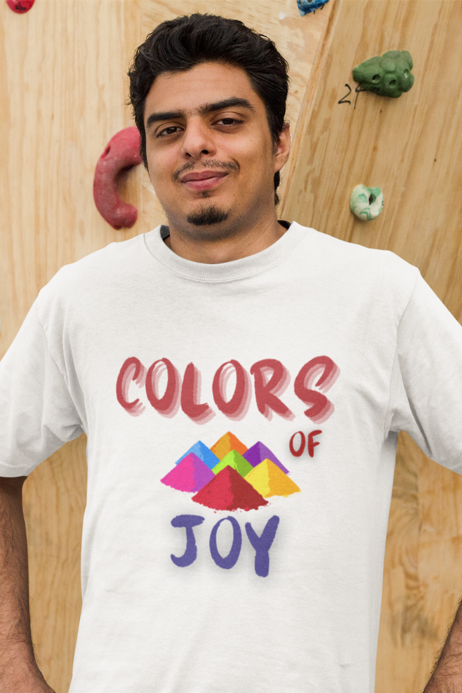 Colors Of Joy Holi T-Shirt For Men - WowWaves - 3