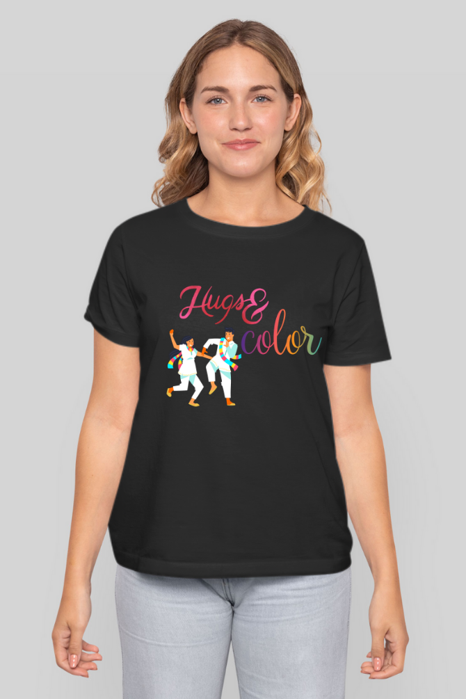 Hugs & Colors. Holi T-Shirt For Women - WowWaves - 4