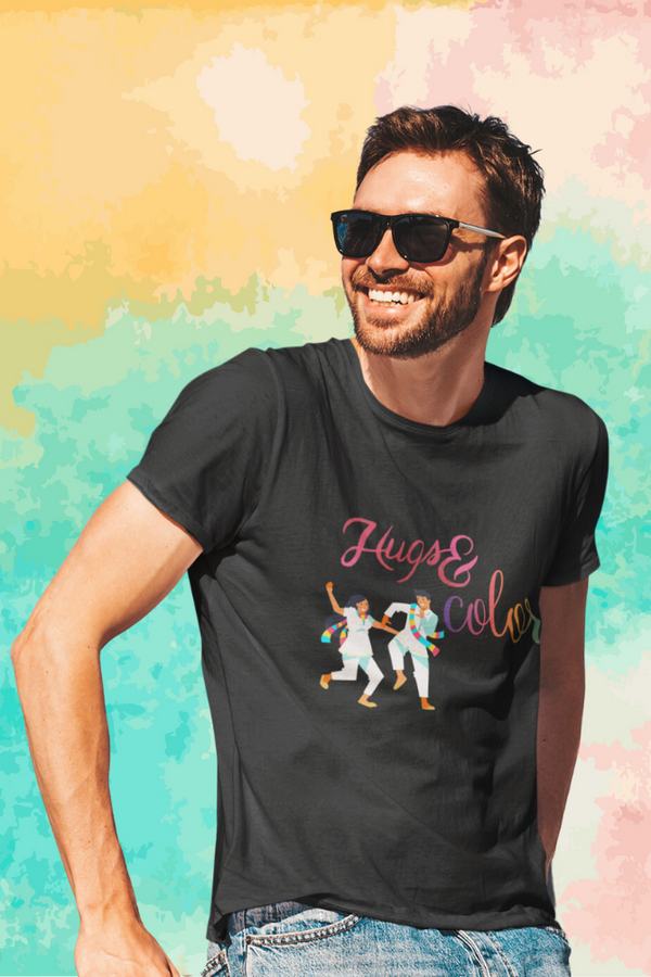 Hugs & Colors. Holi T-Shirt For Men - WowWaves
