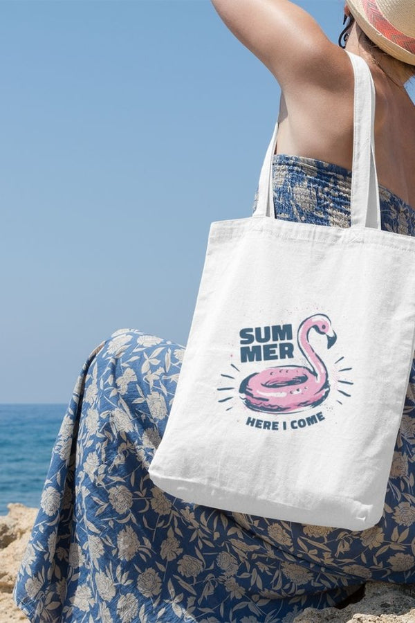Flamingo Summer Zipper Tote Bag