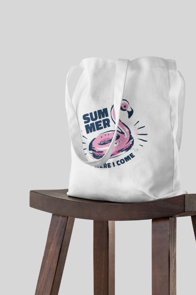 Flamingo Summer Zipper Tote Bag -3
