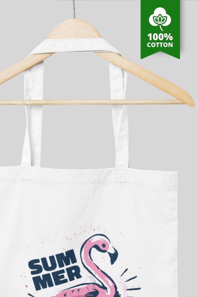 Flamingo Summer Zipper Tote Bag -4