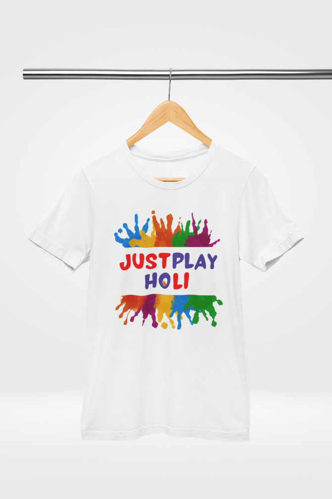 Just Play Holi T-Shirt For Women - WowWaves - 5