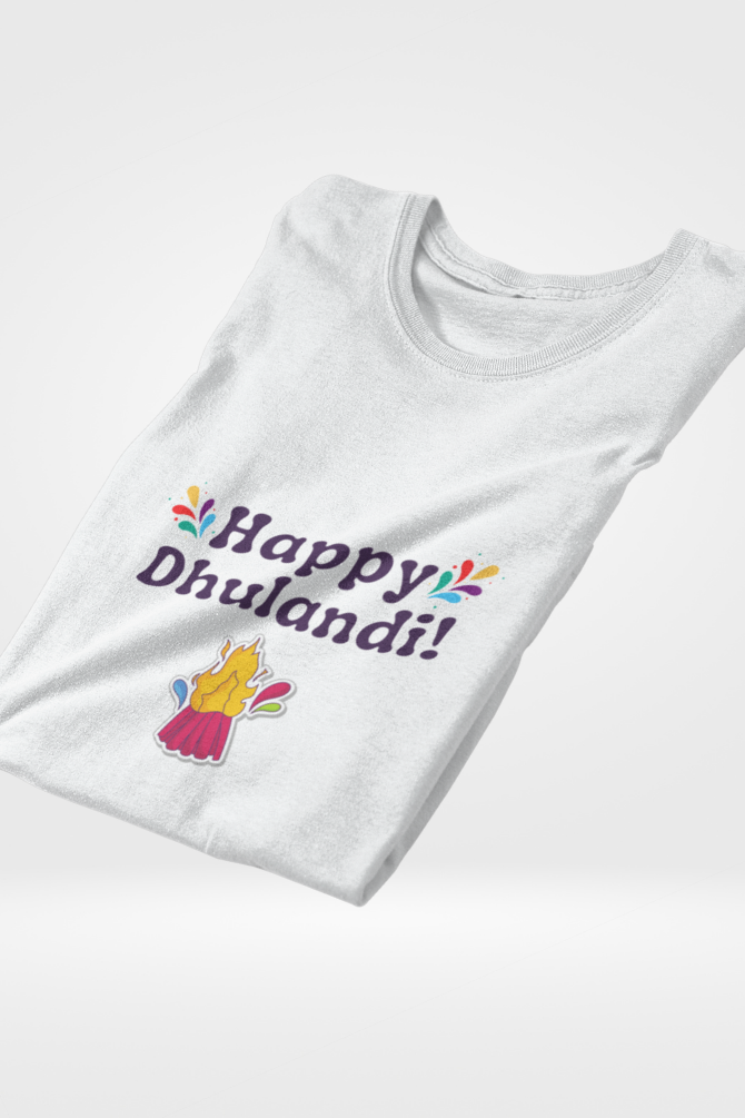 Happy Dhulandi Holi T-Shirt For Women - WowWaves - 3