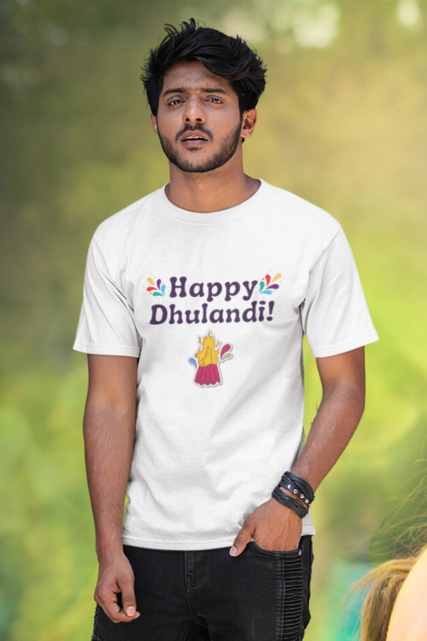 Happy Dhulandi Holi T-Shirt For Men - WowWaves
