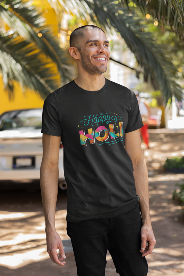Happy Holi T-Shirt For Men - WowWaves