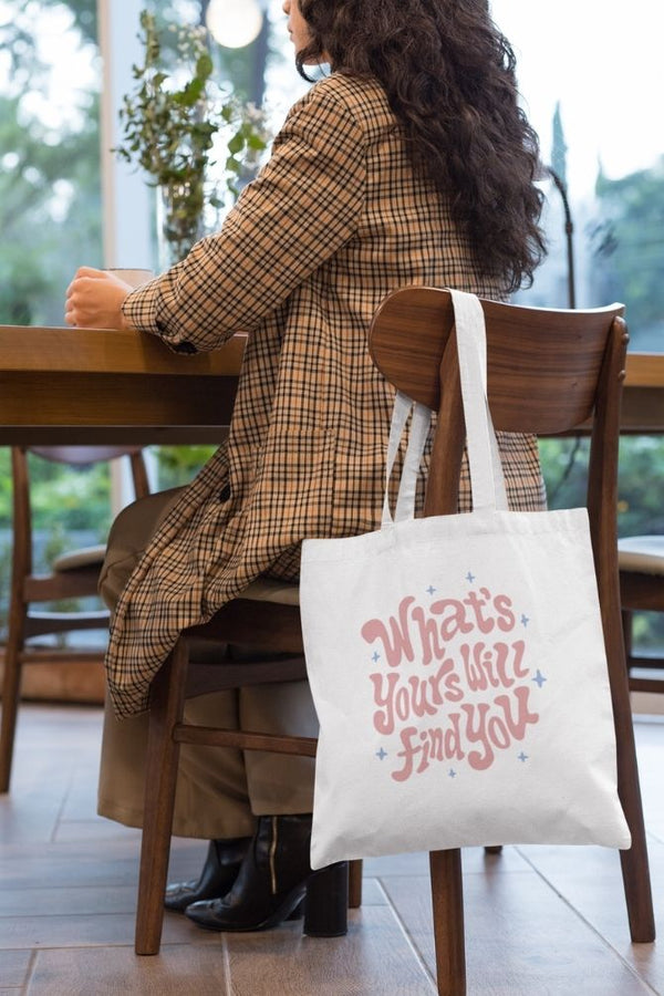 What Yours Will Find You Quote Zipper Tote Bag