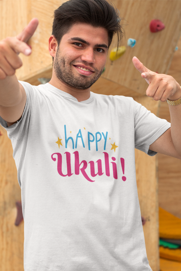 Happy Ukuli Holi T-Shirt For Men - WowWaves